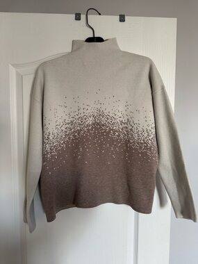 Christian Siriano Cream to Taupe Ombre Mock Cowl . Ptp 21”Sweater